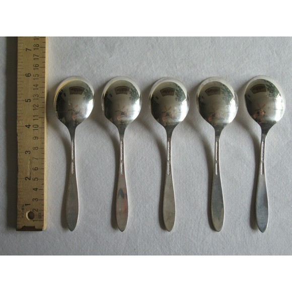Oneida Nobility Plate REVERIE Silverplate Flatware 1937 Lot 5x Round Spoon 6" - Picture 4 of 10